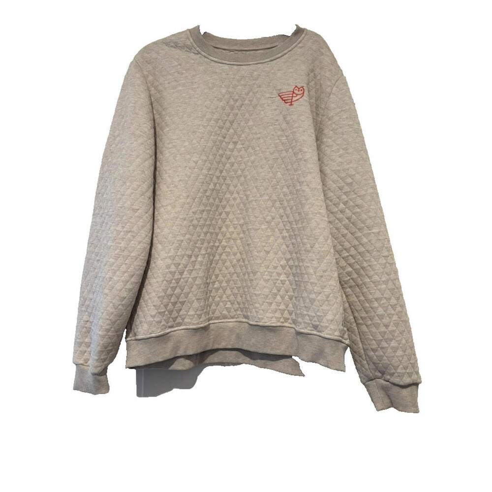 Marine layer sz XL quilted grey preppy slouchy comfy sweatshirt No Size Tag#3132